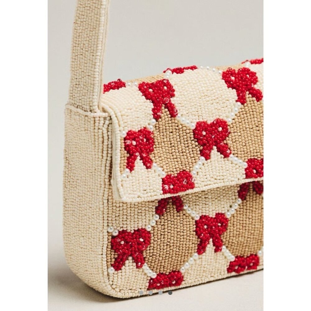 The Fiona Beaded Bag: Winter Icon Edition Bows Checkered - Picture 3 of 3